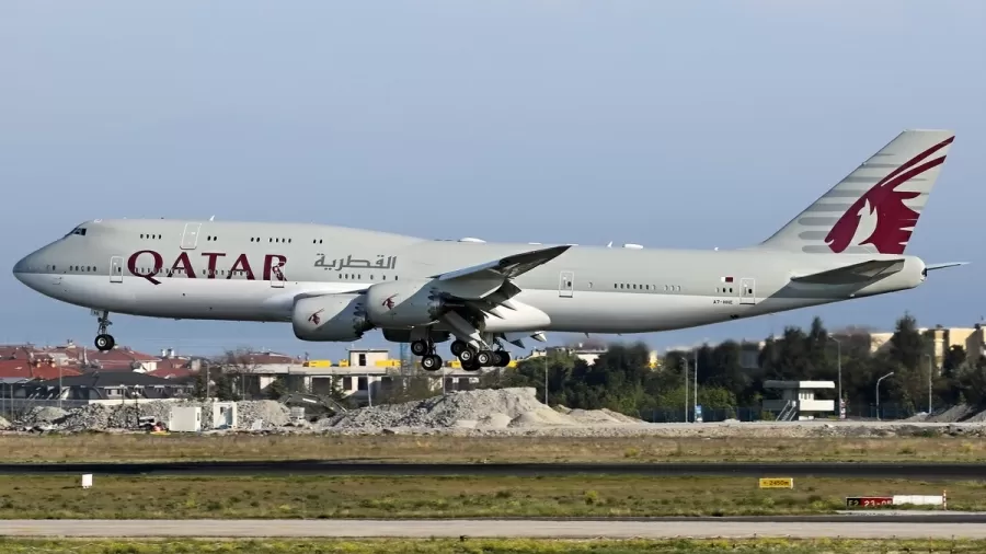 Imagem ilustrativa mostra Boeing 747-8 da Amiri Flight, empresa aérea VVIP do governo do Qatar