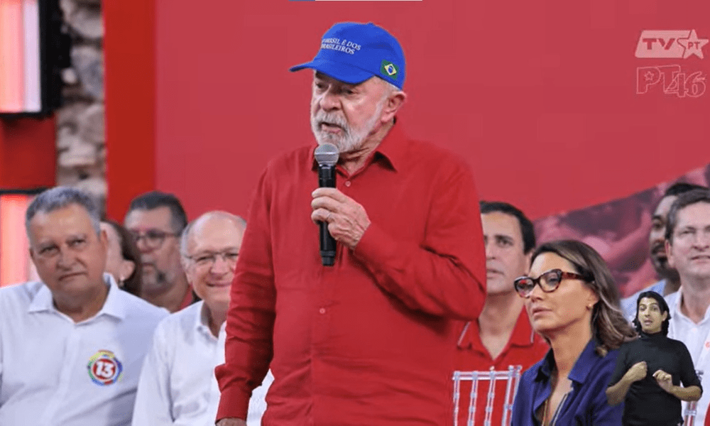 Presidente Lula durante discurso na celebração dos 46 anos do PT, em Salvador