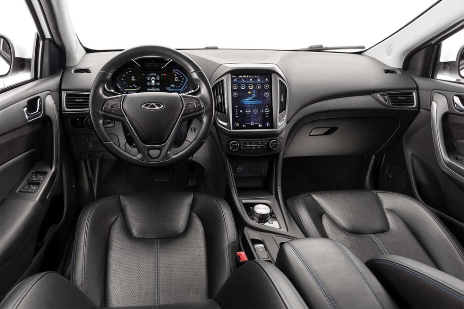Visão interna de um automóvel
