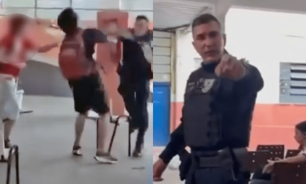 policial militar agride estudantes em colégio estadual na Zona Sul do Rio
