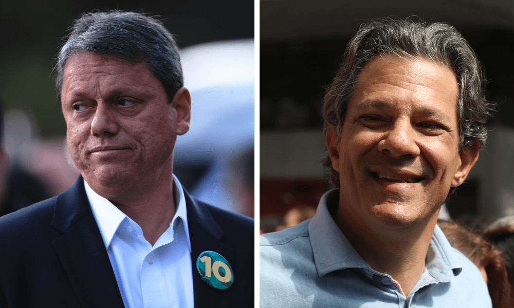 Datafolha: Tarcísio tem 46% das intenções de voto, contra 30% de Haddad