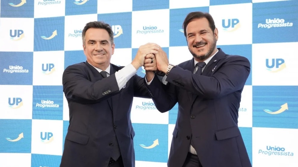 Ciro Nogueira, presidente do PP, e Antônio Rueda, presidente do União Brasil, no lançamento da federação União Progressista