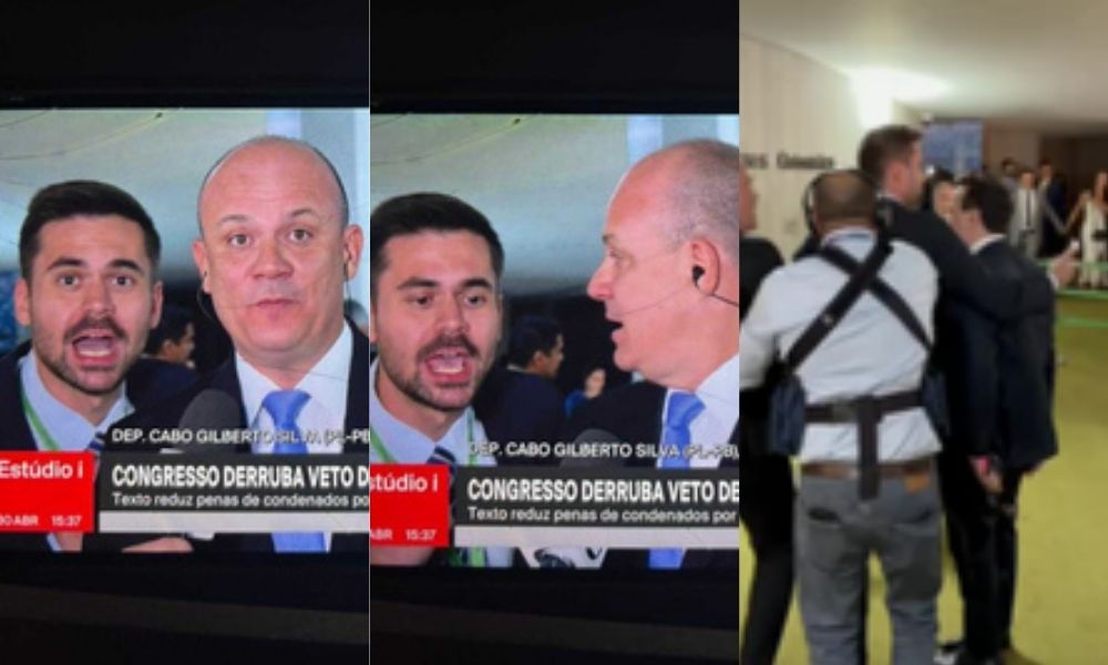 Assessor de Janones interrompe entrevista, xinga e é detido; veja vídeo