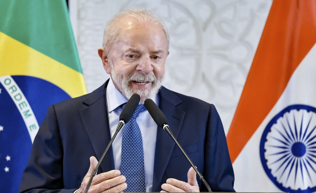 22.02.2026 - Declaração à imprensa 22.02.2026 - Presidente da República, Luiz Inácio Lula da Silva, durante declaração à imprensa. Nova Delhi — Índia Foto: Ricardo Stuckert / PR