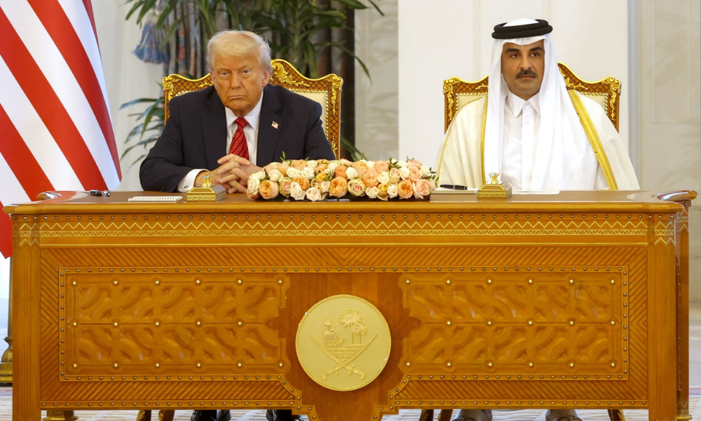 Presidente dos EUA, Donald Trump, e o emir do Catar, Tamim bin Hamad Al Thani