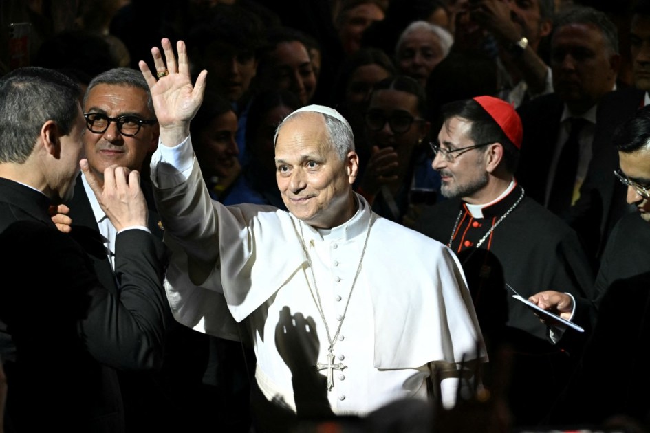 Papa Leão XVI em evento em Madri, na Espanha