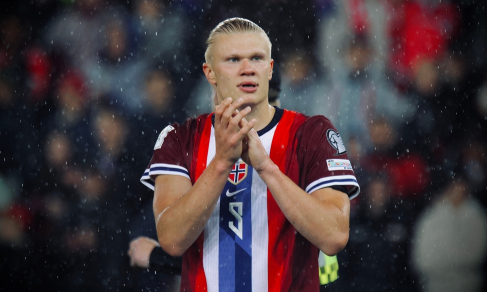 Jogador Erling Haaland da Seleção da Noruega.