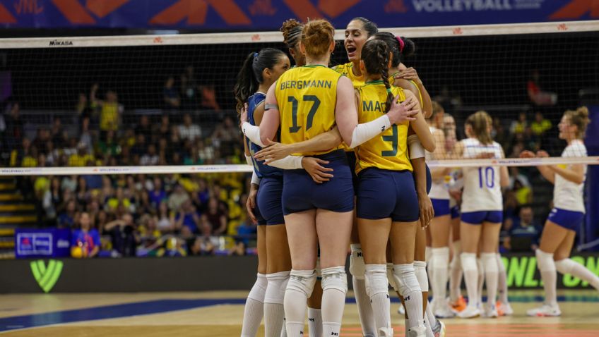 Seleção feminina vence na estreia da Liga das Nações de Vôlei contra a Holanda