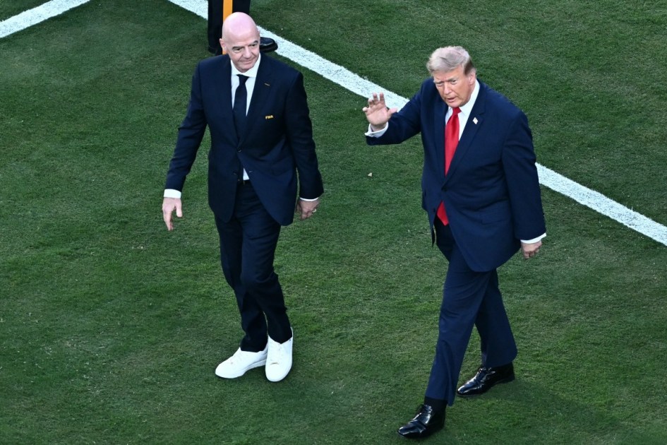 Presidente da Fifa, Gianni Infantino, e o presidente dos EUA, Donald Trump