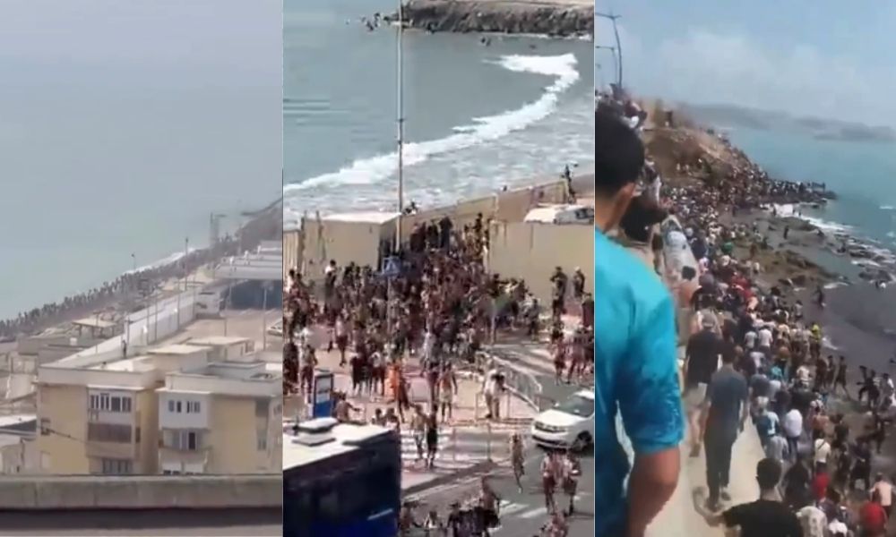 Milhares de imigrantes marroquinos chegam à Espanha pelo mar; veja as imagens