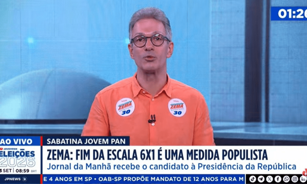 Em sabatina da Jovem Pan, Zema acerta dados de Minas, mas erra ao citar Judiciário e segurança